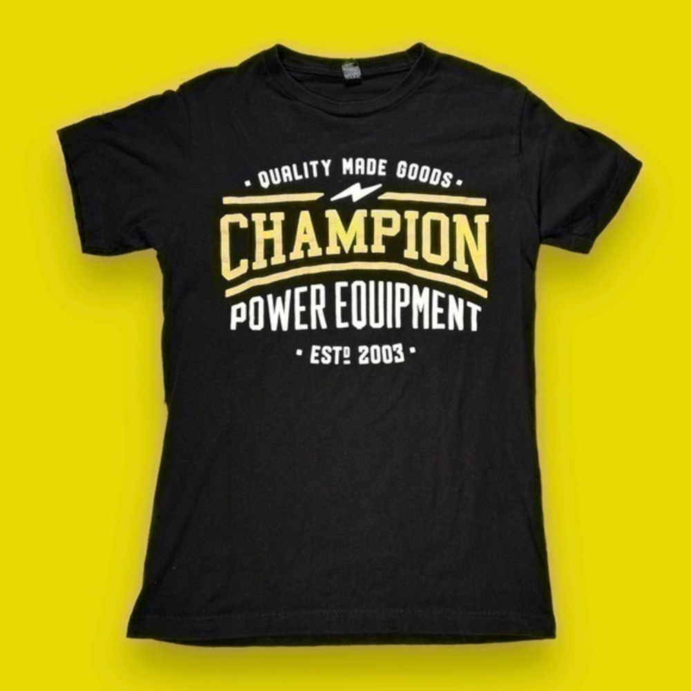 Tultex Champion Power Equipment Black Graphic Tshirt Size Small - "Bodie"